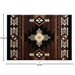 Flash Furniture 5' x 7' Chocolate Rustic Southwest Style Area Rug -Rugs&Mats Official Shop Belnick20LLC ACDxxRG136xx57xxCOxxGGxxDIMSxxfcbd05