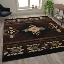 Flash Furniture 8' x 10' Chocolate Rustic Southwest Style Area Rug -Rugs&Mats Official Shop Belnick20LLC ACDxxRG137xx810xxCOxxGGxxLS2xxc336d4