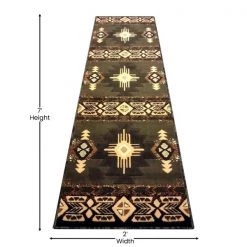 Flash Furniture 2' x 7' Sage Rustic Southwest Style Area Rug -Rugs&Mats Official Shop Belnick20LLC ACDxxRG181xx27xxSGxxGGxxDIMSxx432253