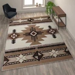 Flash Furniture 8' x 10' Ivory Rustic Southwest Style Area Rug