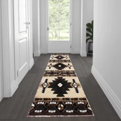 Flash Furniture 2' x 7' Brown Rustic Southwest Style Area Rug