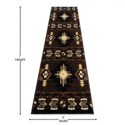 Flash Furniture 2' x 7' Chocolate Rustic Southwest Style Area Rug -Rugs&Mats Official Shop Belnick20LLC ACDxxRG209xx27xxCOxxGGxxDIMSxx628cf2