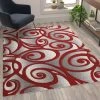 Flash Furniture Red 5 x 5 Sculpted High-Low Pile Area Rug