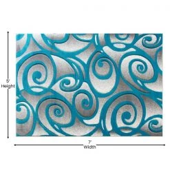 Flash Furniture Turquoise 5 x 5 Sculpted High-Low Pile Area Rug -Rugs&Mats Official Shop Belnick20LLC ACDxxRG241xx57xxTQxxGGxxDIMSxxdccce9