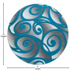 Flash Furniture Turquoise 6x6 Sculpted High-Low Round Area Rug -Rugs&Mats Official Shop Belnick20LLC ACDxxRG241xx66xxTQxxGGxxDIMSxx6d5f43