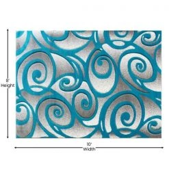 Flash Furniture Turquoise 8 x 10 Sculpted High-Low Pile Area Rug -Rugs&Mats Official Shop Belnick20LLC ACDxxRG241xx810xxTQxxGGxxDIMSxxc345ea