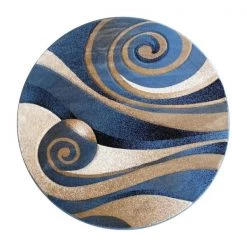 Flash Furniture 8x8 Round Blue and Beige Swirled Pattern Area Rug -Rugs&Mats Official Shop Belnick20LLC ACDxxRG2775xx88xxBLxxGGxx4da8e5