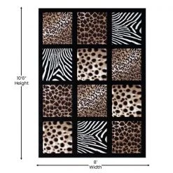 Flash Furniture 8' x 11' Animal Print Area Rug with Raised Squares -Rugs&Mats Official Shop Belnick20LLC ACDxxRG2QJKxx811xxBKxxGGxxDIMSxx486da5