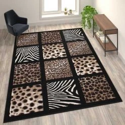 Flash Furniture 8' x 11' Animal Print Area Rug with Raised Squares