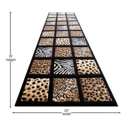 Flash Furniture 3' x 10' Animal Print Area Rug with Raised Squares -Rugs&Mats Official Shop Belnick20LLC ACDxxRG3055xx310xxBKxxGGxxDIMSxx240d25