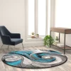Flash Furniture Turquoise 6' x 6' Modern Ocean Waves Area Rug -Rugs&Mats Official Shop Belnick20LLC ACDxxRG410xx66xxTQxxGGxxLSxx2729e8
