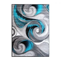Flash Furniture Turquoise 8' x 10' Modern Ocean Waves Area Rug -Rugs&Mats Official Shop Belnick20LLC ACDxxRG410xx810xxTQxxGGxx5c1476