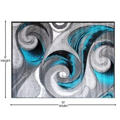 Flash Furniture Turquoise 8' x 10' Modern Ocean Waves Area Rug -Rugs&Mats Official Shop Belnick20LLC ACDxxRG410xx810xxTQxxGGxxDIMSxx4774cb