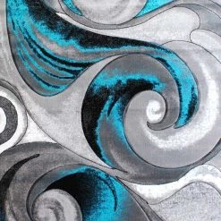 Flash Furniture Turquoise 8' x 10' Modern Ocean Waves Area Rug -Rugs&Mats Official Shop Belnick20LLC ACDxxRG410xx810xxTQxxGGxxSAMPLExx92598e