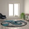 Flash Furniture Turquoise 8' x 8' Modern Ocean Waves Area Rug -Rugs&Mats Official Shop Belnick20LLC ACDxxRG410xx88xxTQxxGGxxLSxx244e43