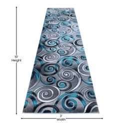 Flash Furniture Turquoise 3' x 10' Modern Swirl Area Rug -Rugs&Mats Official Shop Belnick20LLC ACDxxRG414xx310xxTQxxGGxxDIMSxx4ec10e