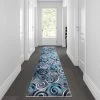 Flash Furniture Turquoise 3' x 10' Modern Swirl Area Rug