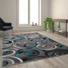 Flash Furniture Turquoise 6' x 9' Modern Swirl Area Rug