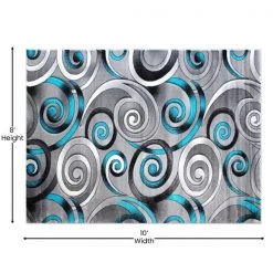 Flash Furniture Turquoise 8' x 10' Modern Swirl Area Rug -Rugs&Mats Official Shop Belnick20LLC ACDxxRG414xx810xxTQxxGGxxDIMSxxdc8685