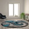 Flash Furniture Turquoise 8' x 8' Round Modern Swirl Area Rug -Rugs&Mats Official Shop Belnick20LLC ACDxxRG414xx88xxTQxxGGxxLSxxfdb261
