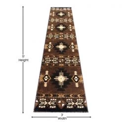 Flash Furniture 2' x 10' Chocolate Rustic Southwest Style Area Rug -Rugs&Mats Official Shop Belnick20LLC ACDxxRG783xx210xxCOxxGGxxDIMSxx72846a
