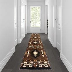Flash Furniture 2' x 10' Chocolate Rustic Southwest Style Area Rug