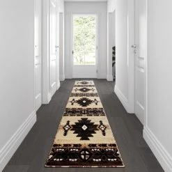 Flash Furniture 2' x 10' Brown Rustic Southwest Style Area Rug