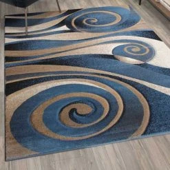 Flash Furniture 8x11 Blue and Beige Swirled Pattern Area Rug -Rugs&Mats Official Shop Belnick20LLC ACDxxRG8AS8xx811xxBLxxGGxxLS2xxea9e6c