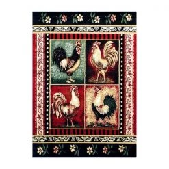 Flash Furniture Red 4x5 Farmhouse Rooster Themed Area Rug -Rugs&Mats Official Shop Belnick20LLC ACDxxRG9PCKxx45xxRDxxGGxx236756