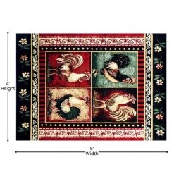 Flash Furniture Red 4x5 Farmhouse Rooster Themed Area Rug -Rugs&Mats Official Shop Belnick20LLC ACDxxRG9PCKxx45xxRDxxGGxxDIMSxx6314bc