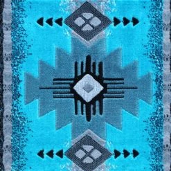 Flash Furniture 2x11 Turquoise Rustic Southwest Style Area Rug -Rugs&Mats Official Shop Belnick20LLC ACDxxRGC318xx211xxTQxxGGxxSAMPLExx50504b