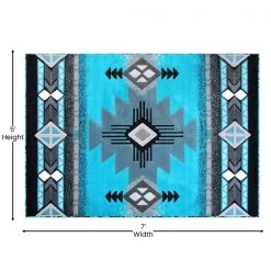 Flash Furniture 5x7 Turquoise Rustic Southwest Style Area Rug -Rugs&Mats Official Shop Belnick20LLC ACDxxRGC318xx57xxTQxxGGxxDIMSxx6355e9