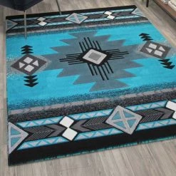 Flash Furniture 5x7 Turquoise Rustic Southwest Style Area Rug -Rugs&Mats Official Shop Belnick20LLC ACDxxRGC318xx57xxTQxxGGxxLS2xxaf0307