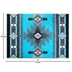 Flash Furniture 8x10 Turquoise Rustic Southwest Style Area Rug -Rugs&Mats Official Shop Belnick20LLC ACDxxRGC318xx810xxTQxxGGxxDIMSxxd48671