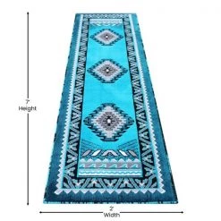 Flash Furniture Turquoise 2' x 7' Southwestern Style Area Rug -Rugs&Mats Official Shop Belnick20LLC ACDxxRGD143xx27xxTQxxGGxxDIMSxx84b654