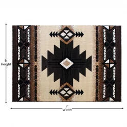 Flash Furniture 5' x 7' Brown Rustic Southwest Style Area Rug -Rugs&Mats Official Shop Belnick20LLC ACDxxRGELYFxx57xxBNxxGGxxDIMSxx43de77