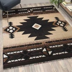 Flash Furniture 5' x 7' Brown Rustic Southwest Style Area Rug -Rugs&Mats Official Shop Belnick20LLC ACDxxRGELYFxx57xxBNxxGGxxLS2xx0cbf28