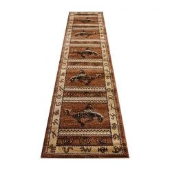Flash Furniture Beige 2' x 11' Cowboy Theme Indoor Area Rug -Rugs&Mats Official Shop Belnick20LLC ACDxxRGL370xx211xxBNxxGGxx26d2aa