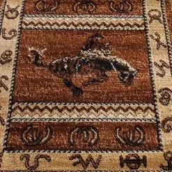 Flash Furniture Beige 2' x 11' Cowboy Theme Indoor Area Rug -Rugs&Mats Official Shop Belnick20LLC ACDxxRGL370xx211xxBNxxGGxxSAMPLExxf9b823