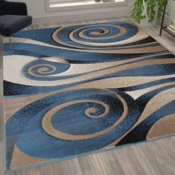 Flash Furniture 5x7 Blue and Beige Swirled Pattern Area Rug -Rugs&Mats Official Shop Belnick20LLC ACDxxRGRUL4xx57xxBLxxGGxxLS2xx622a15