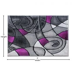 Flash Furniture Purple 2' x 3' Abstract Style Accent Rug -Rugs&Mats Official Shop Belnick20LLC ACDxxRGTRZ860xx23xxPUxxGGxxDIMSxx855d6b