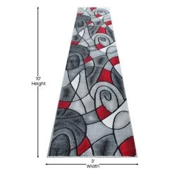 Flash Furniture Red 3' x 10' Abstract Design Accent Rug -Rugs&Mats Official Shop Belnick20LLC ACDxxRGTRZ860xx310xxRDxxGGxxDIMSxx8b8738