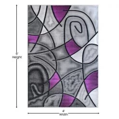 Flash Furniture Purple 3' x 5' Abstract Design Accent Area Rug -Rugs&Mats Official Shop Belnick20LLC ACDxxRGTRZ860xx35xxPUxxGGxxDIMSxxc030c6