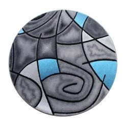 Flash Furniture Blue 5' x 5' Round Abstract Design Area Rug -Rugs&Mats Official Shop Belnick20LLC ACDxxRGTRZ860xx55xxBLxxGGxx151041