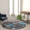Flash Furniture Blue 5' x 5' Round Abstract Design Area Rug -Rugs&Mats Official Shop Belnick20LLC ACDxxRGTRZ860xx55xxBLxxGGxxLSxxd5dafa