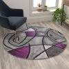 Flash Furniture Purple 5' x 5' Round Abstract Design Area Rug