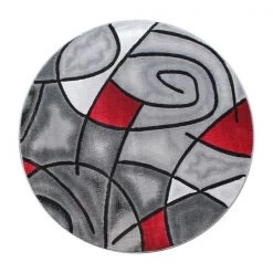 Flash Furniture Red 5' x 5' Round Abstract Design Area Rug -Rugs&Mats Official Shop Belnick20LLC ACDxxRGTRZ860xx55xxRDxxGGxx14f54d