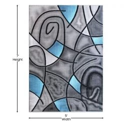 Flash Furniture Blue 5' x 7' Abstract Design Accent Area Rug -Rugs&Mats Official Shop Belnick20LLC ACDxxRGTRZ860xx57xxBLxxGGxxDIMSxxf5f1ea
