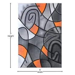 Flash Furniture Orange 5' x 7' Abstract Design Accent Area Rug -Rugs&Mats Official Shop Belnick20LLC ACDxxRGTRZ860xx57xxORxxGGxxDIMSxx3a44f4