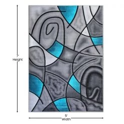 Flash Furniture Turquoise 5' x 7' Abstract Design Accent Area Rug -Rugs&Mats Official Shop Belnick20LLC ACDxxRGTRZ860xx57xxTQxxGGxxDIMSxxb9f976